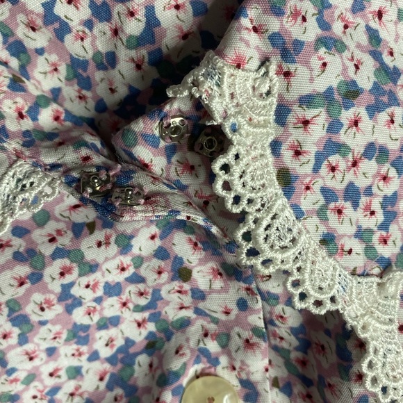 NWT Karin Stevens 90s Floral Maxi Dress 14 Gunne Sax Style Dusty Rose&Periwinkle - Picture 13 of 16